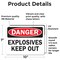 Signmission Explosives Keep Out Danger Sign, Vinyl Decal, 10in W x 7in L, 2PK OS-2PACK-DS-D-710-L-19351 - alternate 6